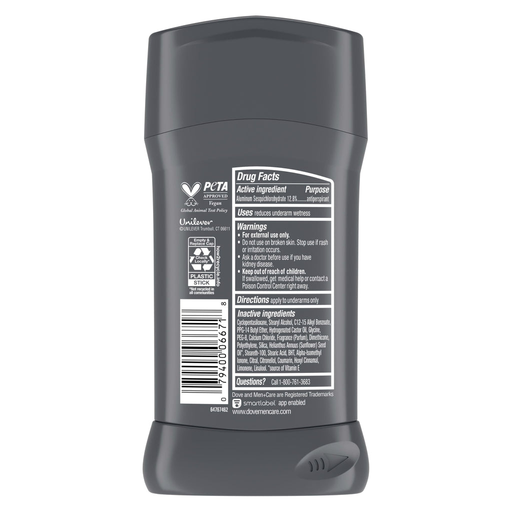 Dove Men+Care Antiperspirant Deodorant Stick Clean Comfort, 4 Count, 2.7 oz