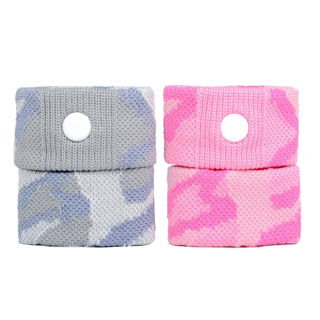 P6 Motion Sickness Bands for Adults, 2 Pack Pink, Grey