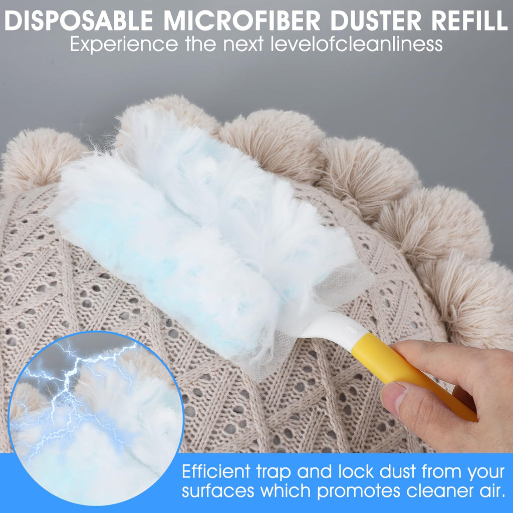 Wanmu 120 Pcs Duster Refills, Electrostatic Disposable Dusters Refills Compatible with Duster, Bulk Heavy Duty Dusters Refill for Blinds Ceiling Fans Furniture Multi-Surface Dusting, Unscented