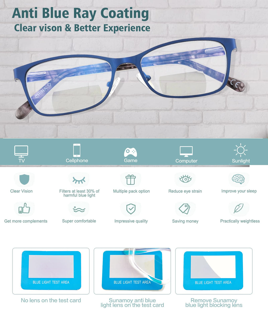 SUNAMOY Bifocal Reading Glasses Women Blue Light Blocking Computer Reader Clear Top Metal Small Cateye Fashion full Frame Ladies Designer Eyeglasses Stylish Lightweight Eyewear 2.50