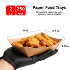 JPPSUJJ 250 Pack 2lb Paper Food Boats - Heavy-Duty Food Trays Disposable,Paper Food Trays for Hot Dog,Nacho,Fries,Onion Rings,Ice Cream or Other Snacks
