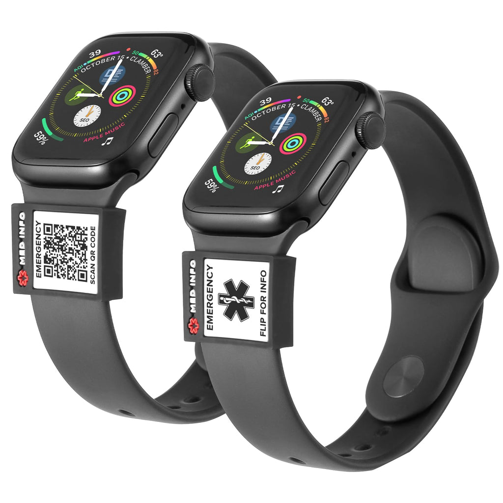 MYLUCKYTAG QR Code Medical ID Tag - Medical ID Bracelet Sleeve - Fits for Apple Watch Medical ID Band or Fitbit Medical ID Band - Medical Alert - Free Online Emergency Medical Profile