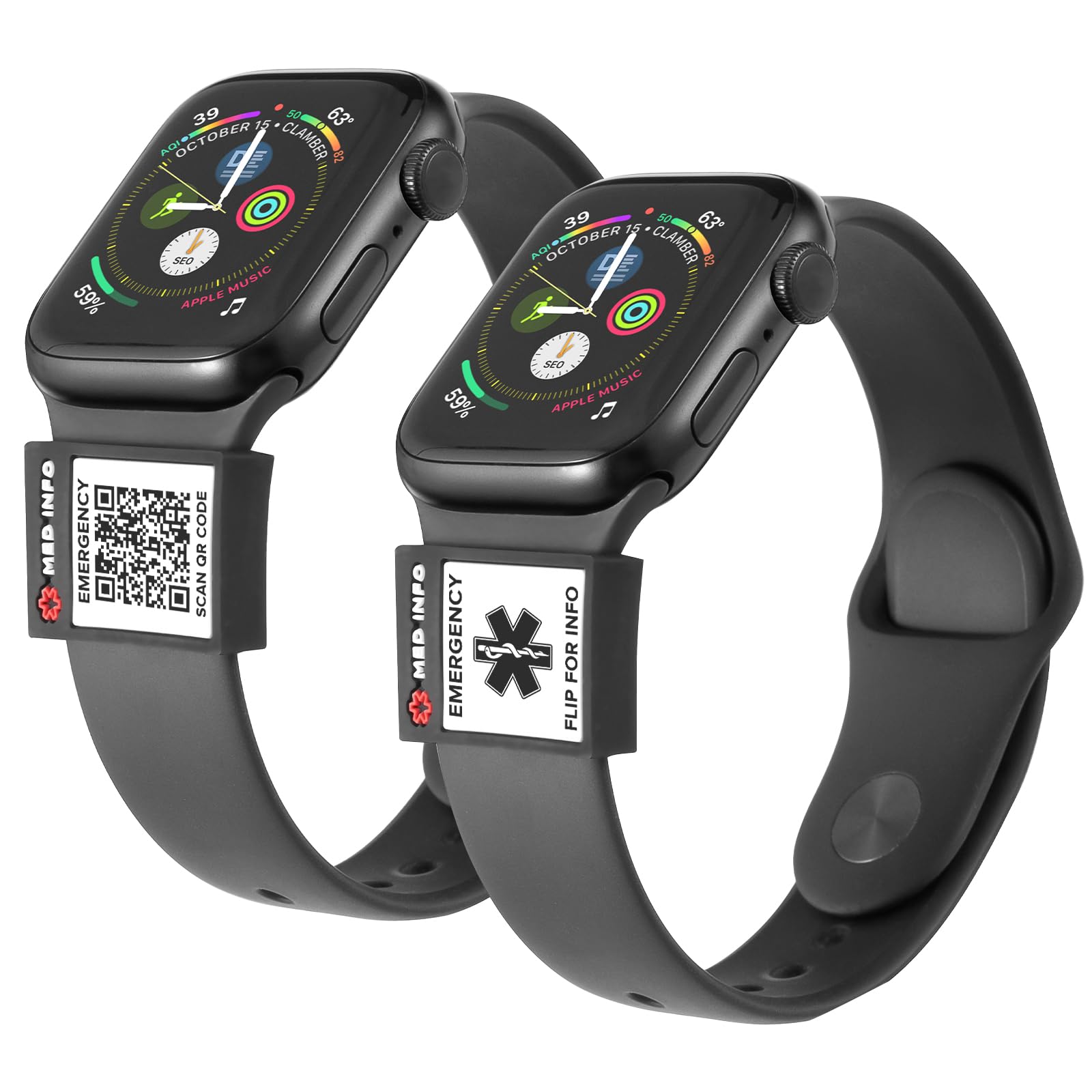 MYLUCKYTAG QR Code Medical ID Tag - Medical ID Bracelet Sleeve - Fits for Apple Watch Medical ID Band or Fitbit Medical ID Band - Medical Alert - Free Online Emergency Medical Profile