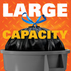 Hefty Strong 33 Gallon Trash Bags with Drawstrings, Black, Unscented, 48ct