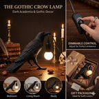 OVANUS Crow Lamp Gothic Decor, Raven Table Night Light with Adjustab
