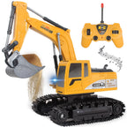 Jiakora Remote Control Excavator Toys for Boys, RC Excavator Toy for Boys 3 4 5 6 7 8 Year Old Kids Christmas Birthday Gift，RC Digger Truck Construction Vehicles with Metal Shovel & Light