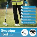 FitPlus 2024 Upgrade PowerGrip T9, Grabber Reacher Tool, Wide Jaw, Foldable, Steel Cable, with 96 Grip Points for Firm Grip, 32" with Magnet (Gray, 32 Inch)