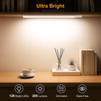 Gritin 14.7inch Under Cabinet Lighting Rechargeable 2 Pack- 3 Color Temps&5 Level Brightness, Super Bright, 4 Modes, Motion Sensor, Long Lasting - Easy Installation Magnetic Under Closet Lights-Silver