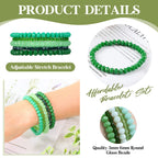 Junkin 60 Pcs Crystal Beaded Bracelets Bulk for Women Bohemian, Multicolor
