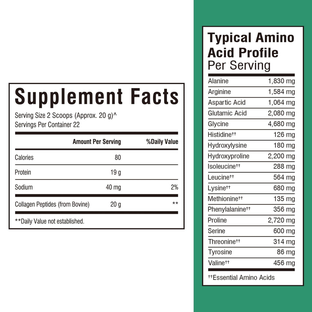 Vitalibre Bovine Collagen Peptides Powder for Women and Men, Grass-Fed Hydrolyzed Collagen Protein Type I & III, Skin, Hair, Nails, Bones, Digestion, Unflavored, Non-GMO, Keto & GF, 22 Servings, 16oz