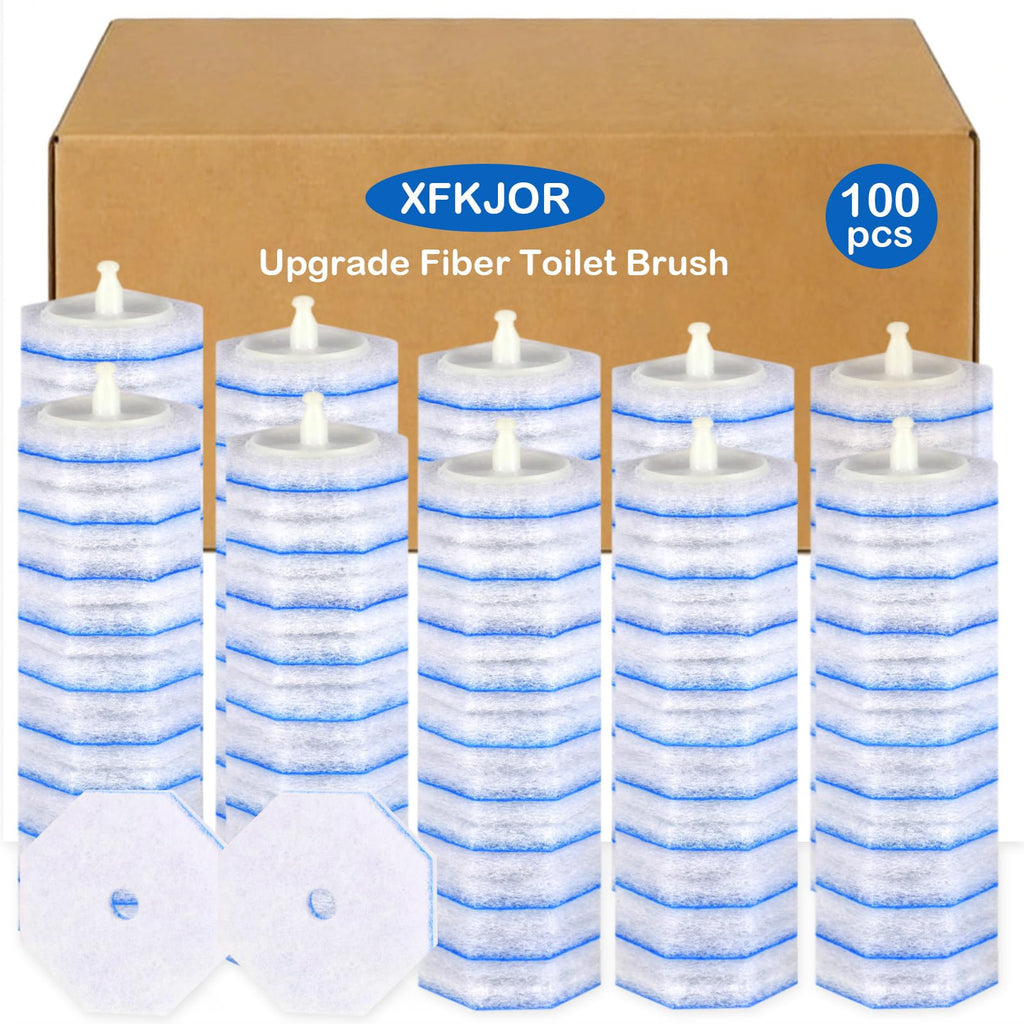 100 Count Toilet Wand Refills for Clorox Toilet Wand - Disposable Toilet Brush Refills, Replacement Heads for Clorox Toilet Wand Refills, 5X Cleaning Power | 360° Efficient Cleaning | No Falling Apart
