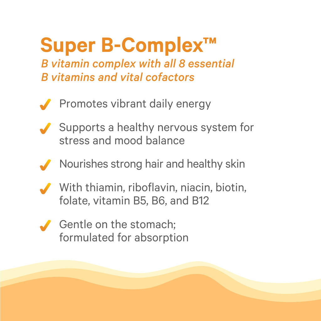PURE SYNERGY Super B-Complex | Vitamin B Complex Made with Organic Whole Foods | Vegan Supplement with Natural Vitamin B12, Niacin, and Folate | for Energy, Focus and Mood Support (60 Tablets)