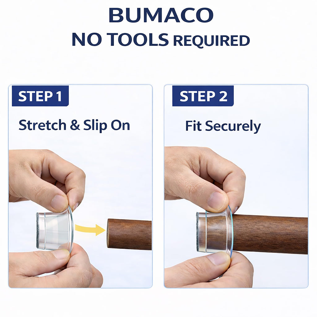 BUMACO 40Pcs Chair Leg Floor Protectors Chair Leg Protectors for Hardwood Floors Silicone Pads Covers to Protect Floors Clear Universal S (15/16" to 1-5/16")