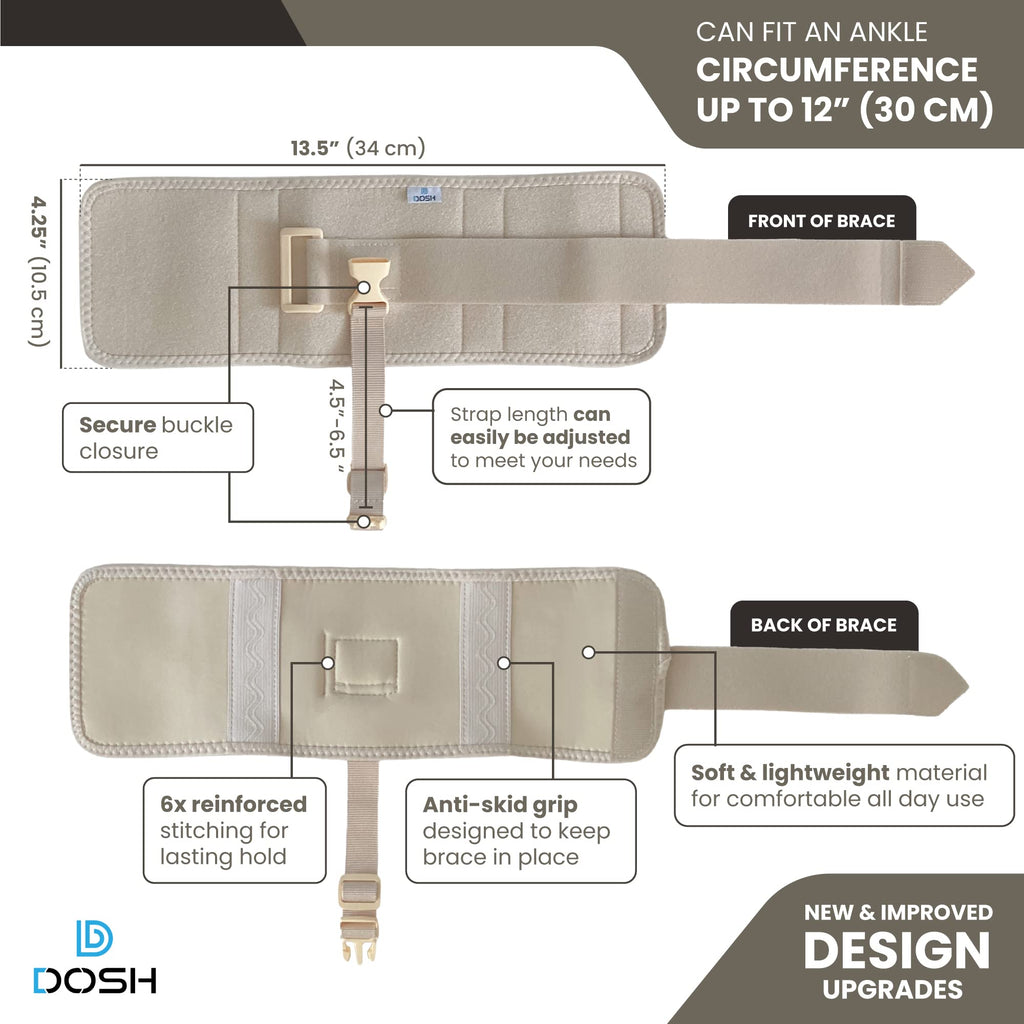 Dosh AFO Foot Drop Brace - Drop Foot Braces - Foot Drop Brace for Walking - AFO Brace - Drop Foot Brace for Walking With Shoes - Ankle Foot Orthosis – (Beige)