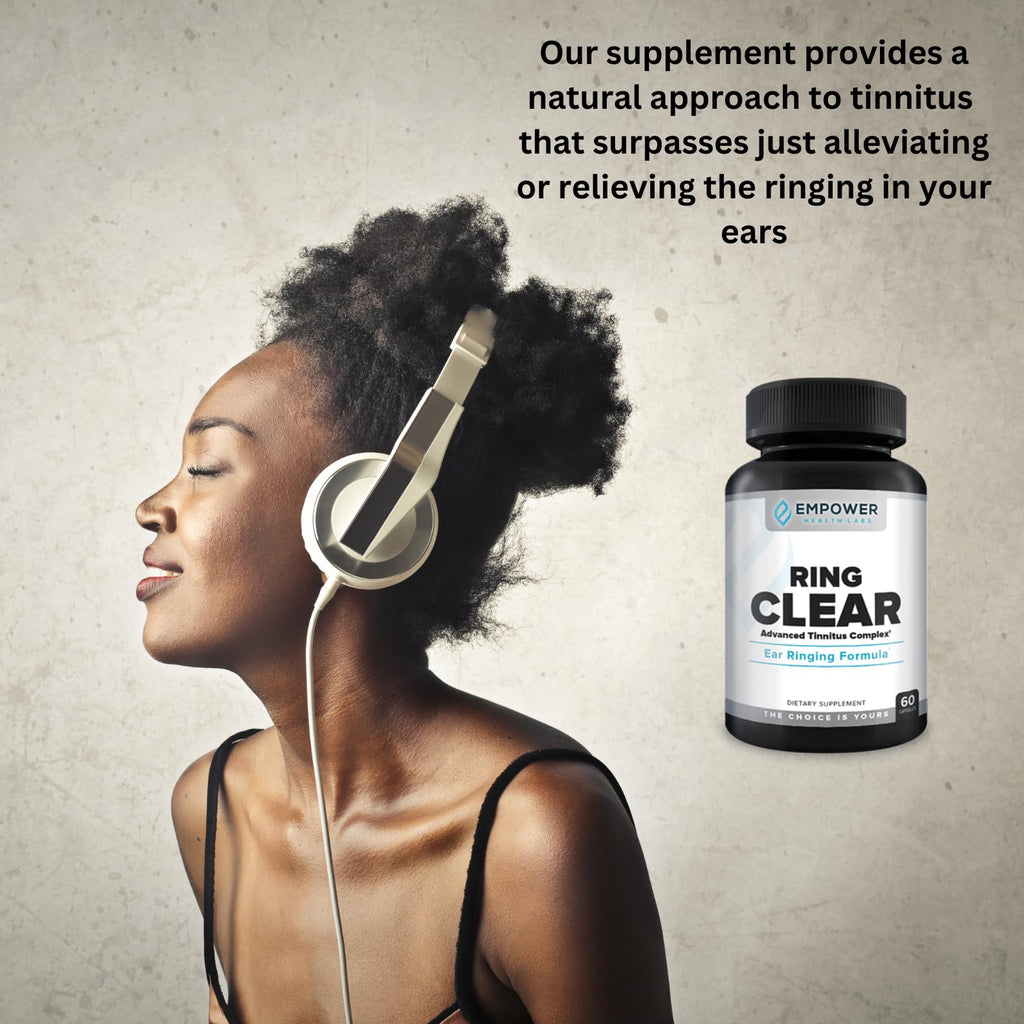 Empower Health Labs Ring Clear All-Natural Ear Buzz Relief Formula for Lasting Relief from Incessant Ear Buzzing - 30-Day Supply