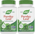 Nature's Way Premium Herbal Parsley Leaf Provides Chlorophyll, 100 Vegan Capsules (Pack of 2)