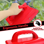 SUGOOE 2 Pack Blueberry Picker with Metallic Comb and Ergonomic Metal Handle, Plastic Scoop for Blueberries Lingonberries Huckleberries (Red)