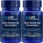 Life Extension Skin Restoring Ceramides, 30 Liquid Vegetarian Capsules (Pack of 2)