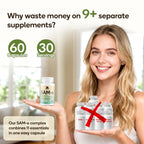 SAM-e Supplement – Capsule Complex with Ashwagandha Extract, L-Theanine, Rhodiola, St. John’s Wort, Omega-3 Fatty Acids, Magnesium, B Vitamins & D3, 60 Capsules