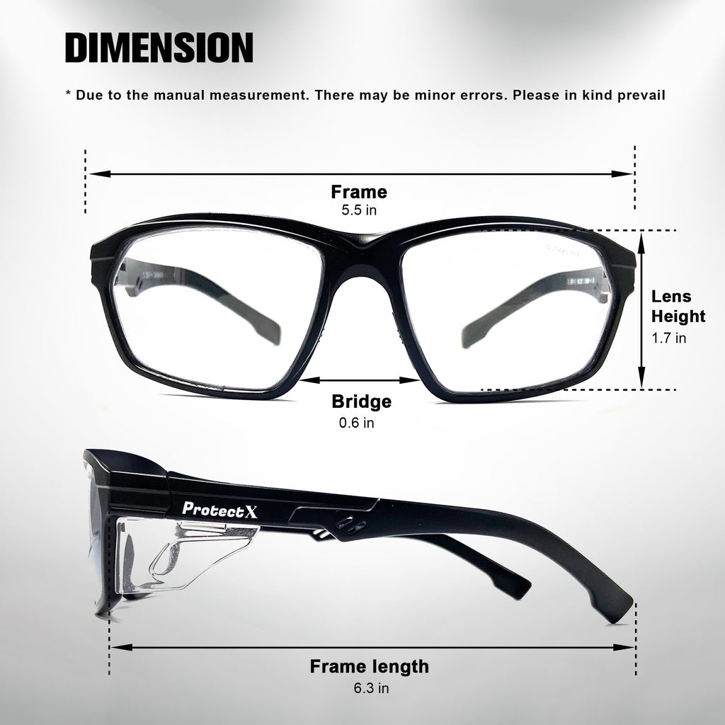 ProtectX Safety Reading Glasses 2.0 Diopter, Safety Glasses with Readers 2.0, Reader Safety Glasses 2.0, ANSI Z87.1 Rated