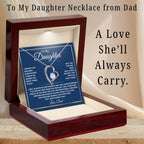 To My Daughter Necklace From Dad With Heartfelt Message, (LED, Fan Forever)