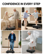 LIFTOZA Adjustable Step Stool for Adults, Bed Step Stools, 600 LBS Capacity Safety Wide Step Platform, Indoor and Outdoor Steps for Seniors, Non-Slip Stepping Stool Elderly Assistance, Black