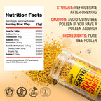 Kelley’s Bee Pollen, 9 oz – 100% Raw Bee Pollen Granules, GO TEXAN Certified – Naturally Preserved Vitamins, Enzymes, Amino Acids & Protein – Gluten Free, Non-GMO, Paleo & Keto Friendly