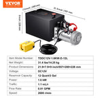 VEVOR Hydraulic Power Unit 12 Quart Hydraulic Pump 12V Dump Trailer Pump Single Acting Hydraulic Power Pack 3200 PSI Electric Hydraulic Pump with Steel Reservoir for Car Lift