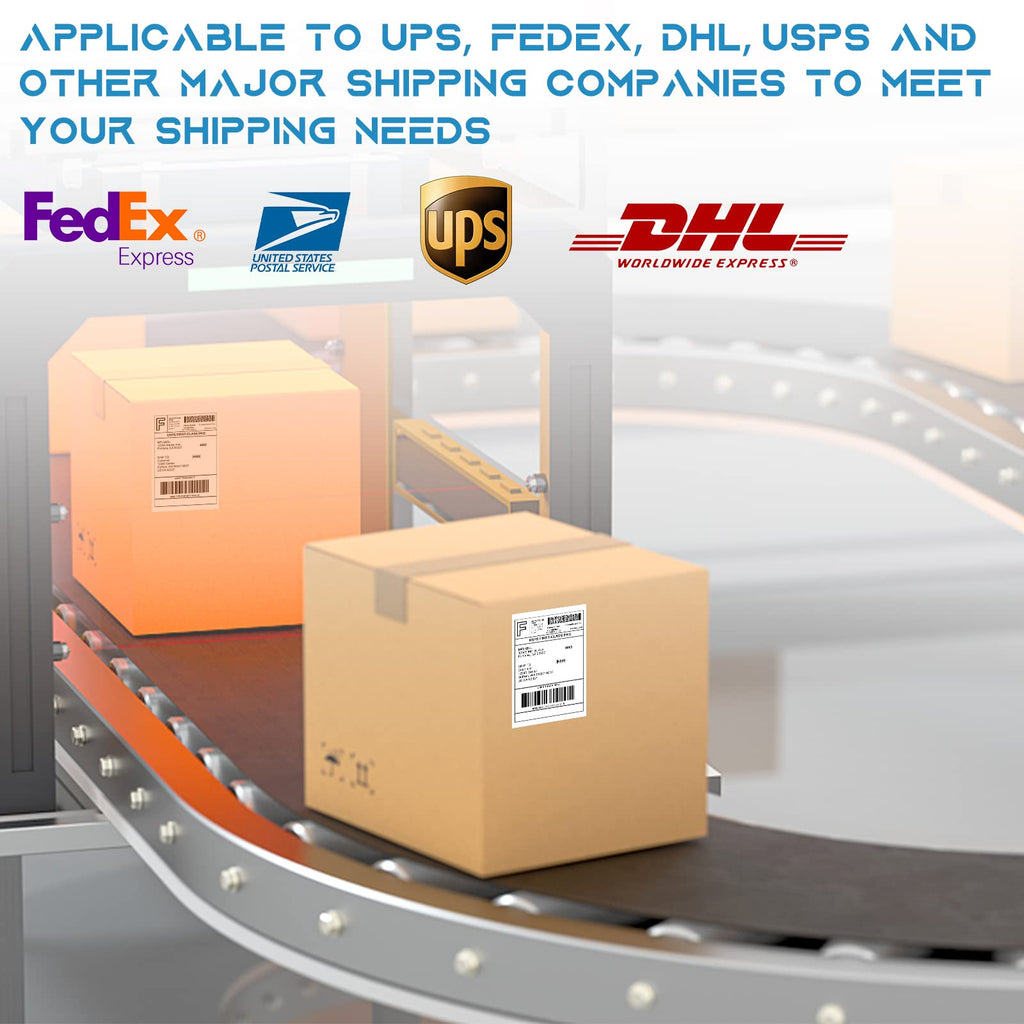 MFLABEL 4x6 Thermal Shipping Labels - 2 Rolls of 250, Perforated & Smudge-Proof Direct Thermal Labels Compatible with Rollo, Zebra, for Amazon UPS FedEx Shopify