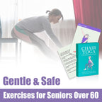 Chair Yoga Cards for Seniors Over 60, 53 Chair Yoga Pose with Step-by-Step Guides, Large Print Exercise Cards for Elderly, Gifts for Grandparents,Grandpa,Grandma,Get Well Gifts