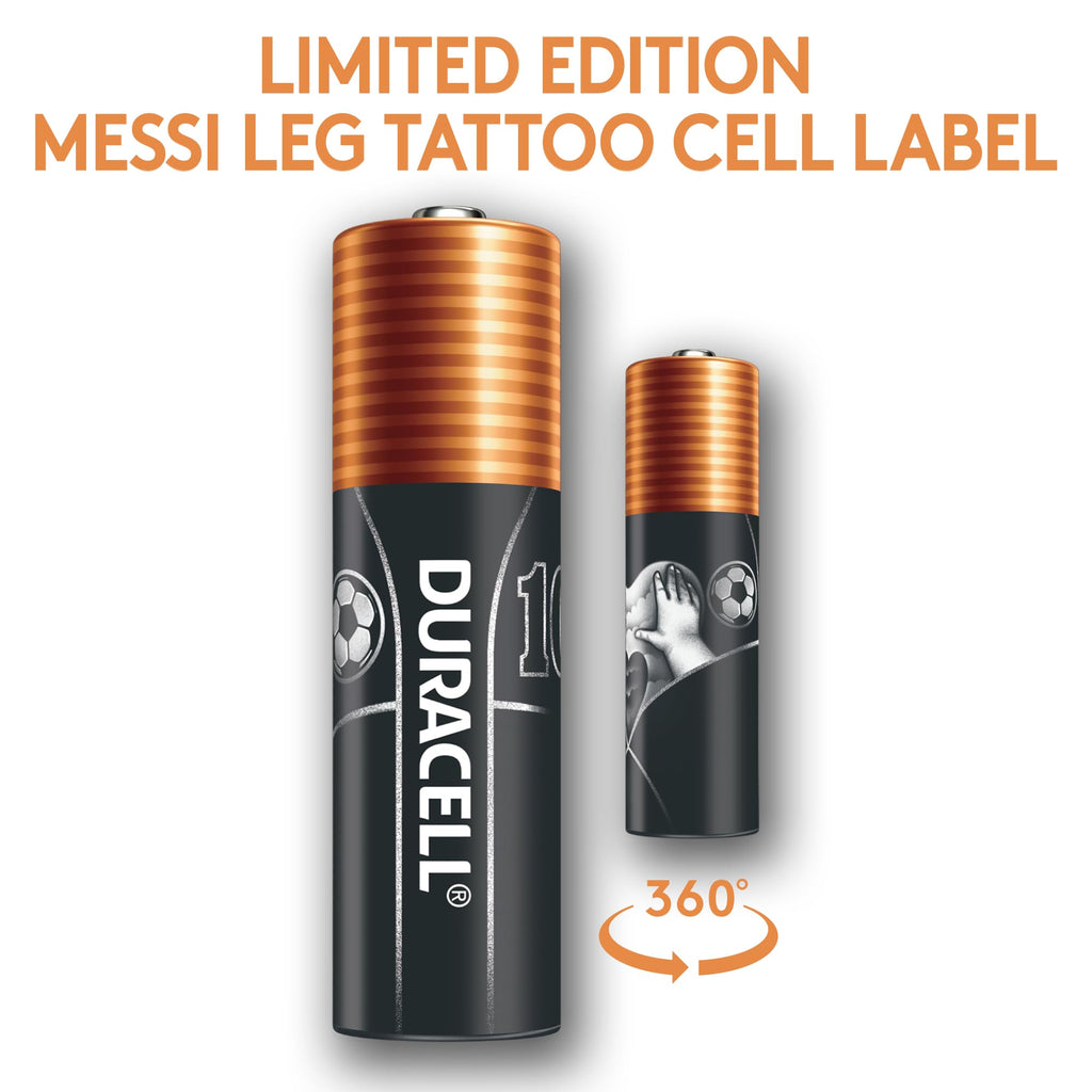 Duracell x Messi Coppertop AA Batteries, 28 Count, Limited Edition