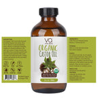 VITAL AFFAIR Castor Oil Organic Cold Pressed Unrefined Glass Bottle - USDA Certified Castor Oil For Hair Growth, Skin, Eyelashes, Eyebrows & Nails - 8 Fl Oz