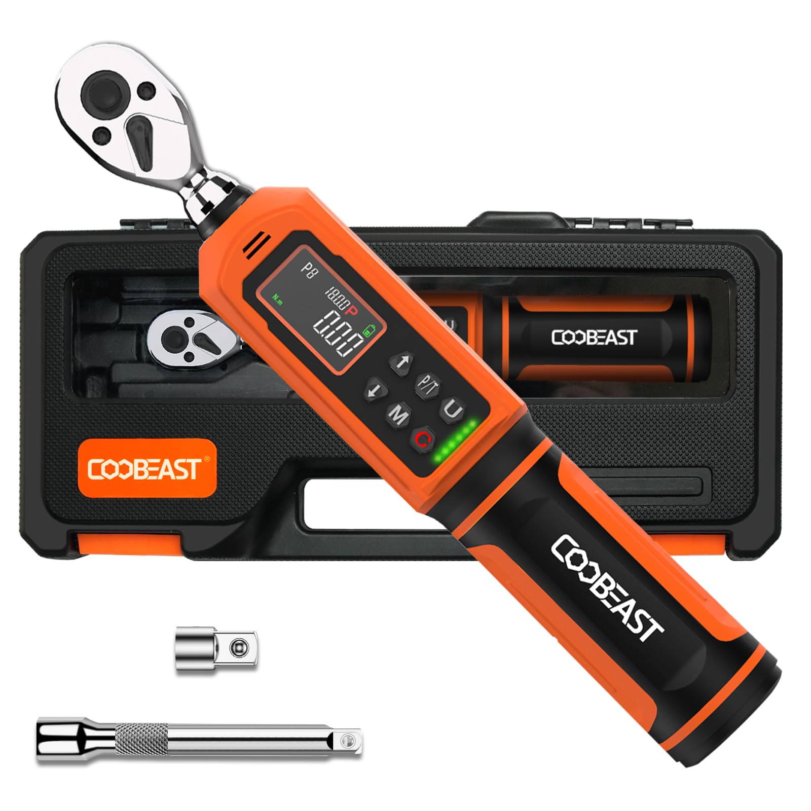 coobeast Digital Torque Wrench 1/4 Drive, 0.33-22.1 Ft.lbs./0.45-30Nm Range, Electronic Torque Screwdriver with Dual Direction Ratchet, Buzzer and LED Alert for Bicycle, Bike, DIY and Home Repair