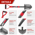 HANTOP Sharp Blade Mini Round Digging Garden Camping Shovel Spade 28 Inch