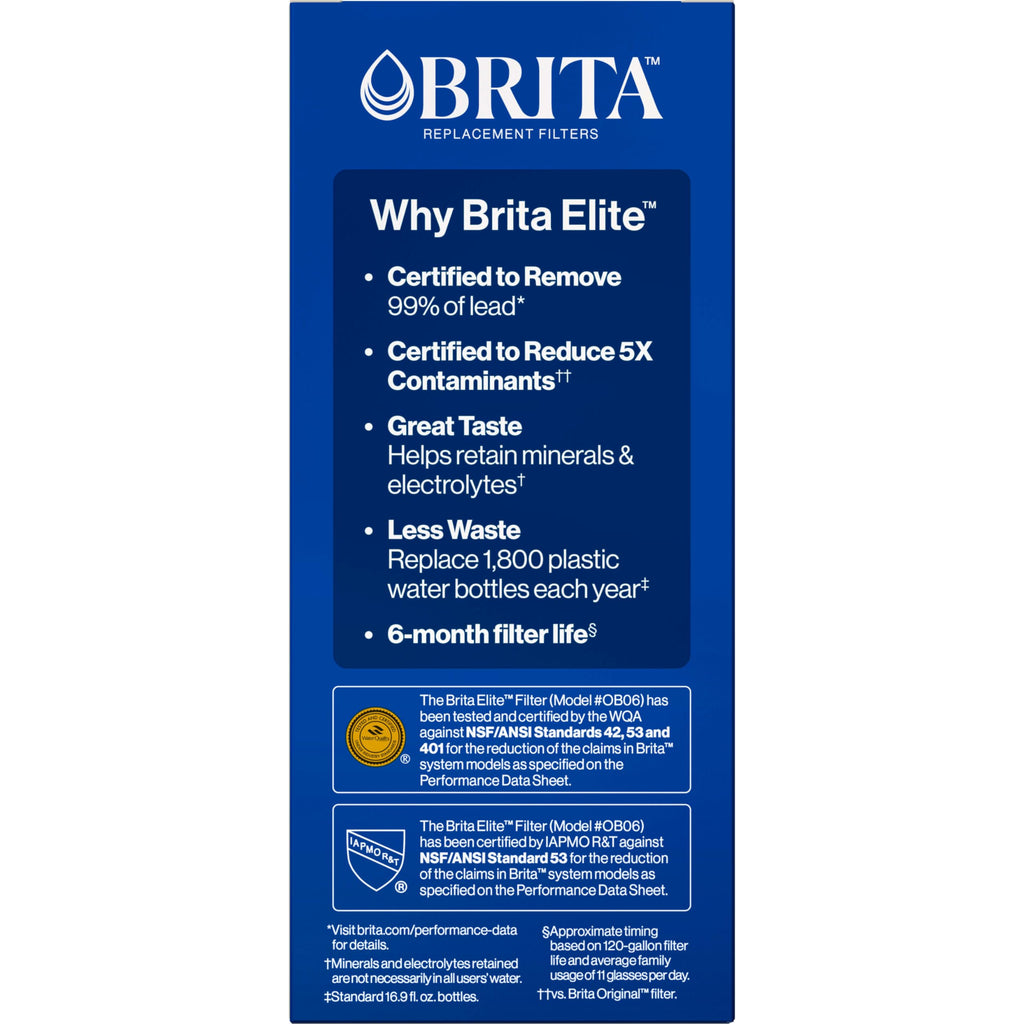 Brita Elite Replacement Water Filter, Pitchers and Dispensers, 1 Pack