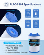 POOLPURE C-7367 Spa Filter Replaces PD075-2000, Dimension One 1561-00, Filbur FC-3059, Excel Filters XLS-7005, Aladdin 17541, Baleen AK-60035, 75 sqft Hot Tub Filter Cartridge 1 Pack