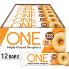 ONE Protein Bars, Maple Glazed Doughnut, Gluten Free with 20g Protein and 1g Sugar, Pantry Staples, 2.12 oz (12 Count) (Pack of 6)
