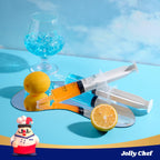 JOLLY CHEF 60 Pack Jelly Shot Syringes with Lids 2 oz Containers
