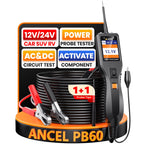 ANCEL PB60 Automotive Power Circuit Probe Tester 12-24V, All-in-One Electrical Diagnostic Tool with Component Activation, Short Finder, Digital Multimeter Ohmmeter Functions for Cars Trucks RVs ﻿