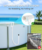 Teisaiko Upgraded 4-Pack Solar Cover Holder for Above Ground Pool, Solar Pool Cover Holder, U-Shaped Iron Tube Set for Framed Above-Ground Swimming Pools, Keep Solar Blankets Off The Ground (4-Pack)