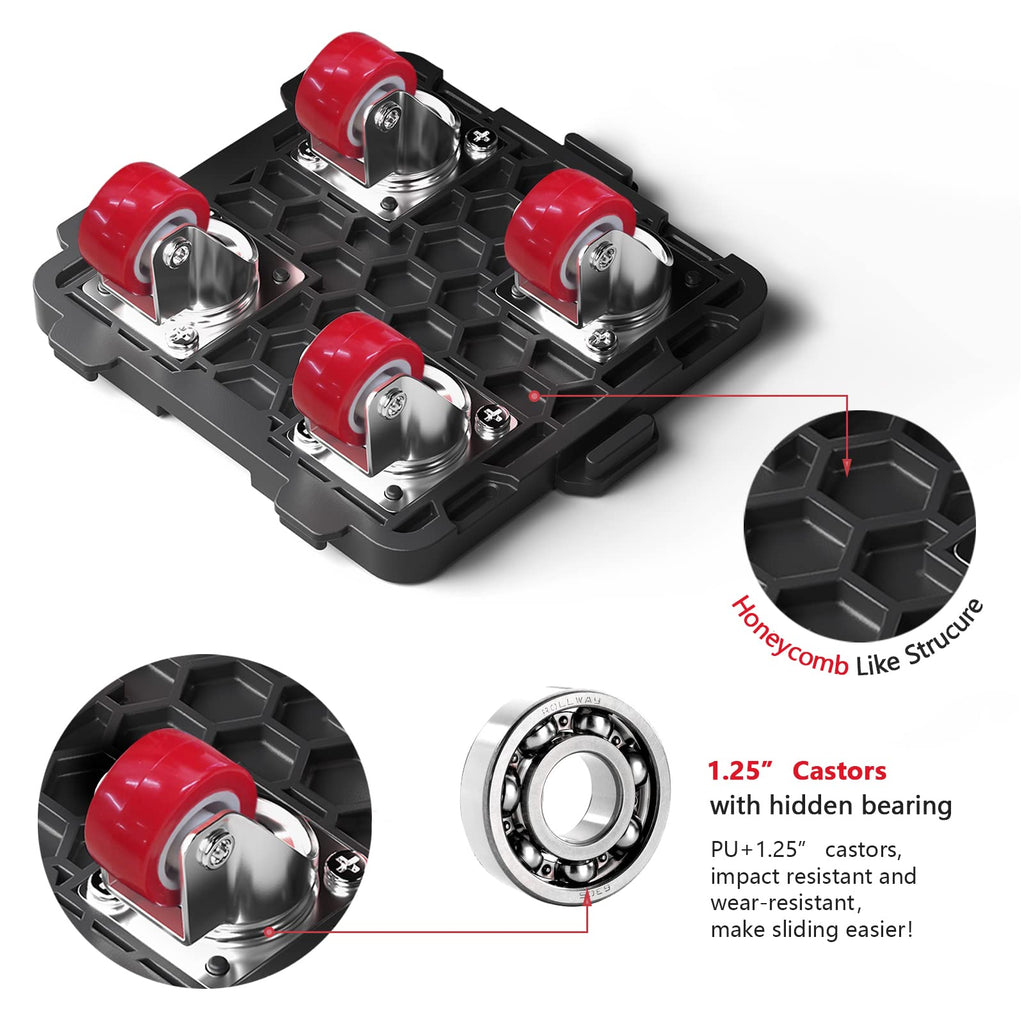 ONEON Add-on 4Pack Connectable Dolly Furniture Movers with 360° Rotating Wheels