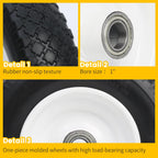 MaxxHaul 12" Flat Free Solid Tire 4.10/3.50-6" Replacement Wheel – 1" Bore 5/8" Adapter & 3.75" Center Hub – Fits Compatible Trailer Dollies & Equipment Requires Matching Axle Dims – 330LB Cap (50502)