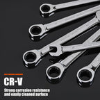 Egofine Ratcheting Wrench Set, 6 mm - 24 mm Metric Wrench Set 18pc, 72 Teeth Combination Wrenches Set, Chrome Vanadium Steel with a Roll Up Storage Bag