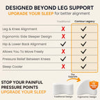 Contour Legacy Leg & Knee Foam Support Pillow for Side Sleepers Soothing Relief for Back, Hips, Knees, Joints, Nerves & Muscles