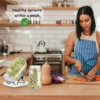 Sprouting Jar, Sprouts Growing kit, Mason Jar for Bean Sprouts Grow, Seed Sprouter Set for Growing Alfalfa, Mung Bea
