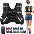 BAGAIL Comfort-Fit Weighted Vest for Woman, Even Weight Distribution, Faster Weight Loss, No-Chafe or Bounce for Walking & Running with Detachable Phone Pouch & Reflective Stripes - 10lb, Black