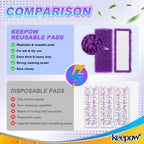 KEEPOW Reusable Power Mop Refills Pads Compatible with Swiffer PowerMop Mop - Power Mop Pads Refill - Washable Microfiber Pads for Multi-Surface Floor Cleaning, 8Pack