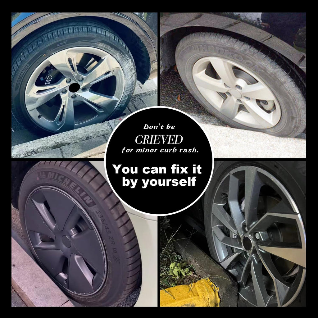Silver Rim Touch Up Paint - Wheel Repair Kit Curb Rash, Quick And Easy Wheel Scratch Repair, Rim Paint For Car Wheel Repair