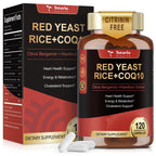 Red Yeast Rice 2,000mg with CoQ10 Supplement - Citrinin Free Extract Red Yeast Rice Capsules with CoQ10 100 Plus Citrus Bergamot - Cholesterol Lowering Supplements 3rd-Party Tested Vegan Non-GMO