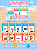 QuTZ Phonics Learning Toy for Preschool Kids – Talking Flash Cards with Sound Machine, Word Blending & Math Games – Educational Reading & Counting Activity Set 4-8